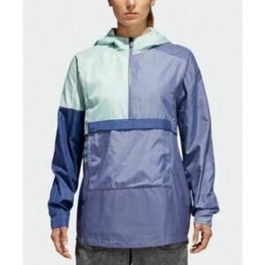 Adidas Multicolor Half Zip Pullover Windbreaker Anorak Rain Jacket Womens Medium